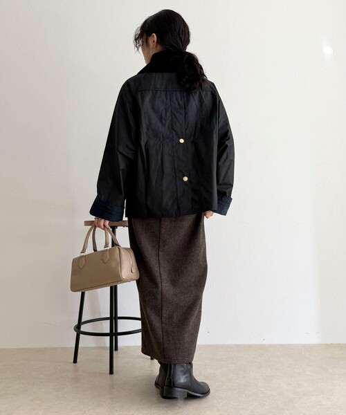 Barbour（バブアー）の「【BARBOUR/バブアー】 COTTON WAX JACKET（ブルゾン・レディース・カーキ/ブラック・38）」の10枚目の写真