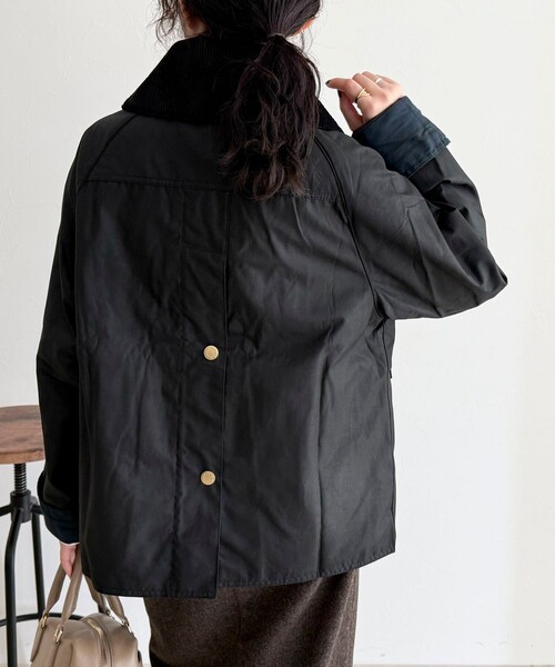 Barbour（バブアー）の「【BARBOUR/バブアー】 COTTON WAX JACKET（ブルゾン・レディース・カーキ/ブラック・38）」の6枚目の写真