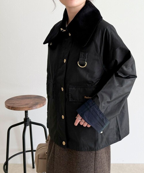 Barbour（バブアー）の「【BARBOUR/バブアー】 COTTON WAX JACKET（ブルゾン・レディース・カーキ/ブラック・38）」の5枚目の写真