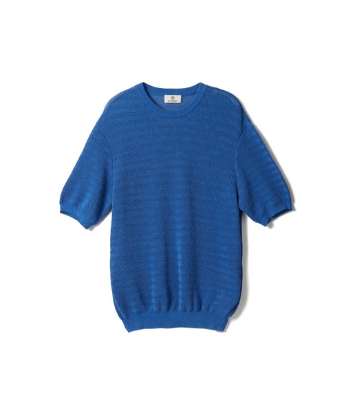 SEAGREEN（シーグリーン）の「SEAGREEN(シーグリーン) PAPER KNIT BORDER T-SHIRT（Tシャツ/カットソー・メンズ・ベージュ/ブルー・3/2）」の2枚目の写真
