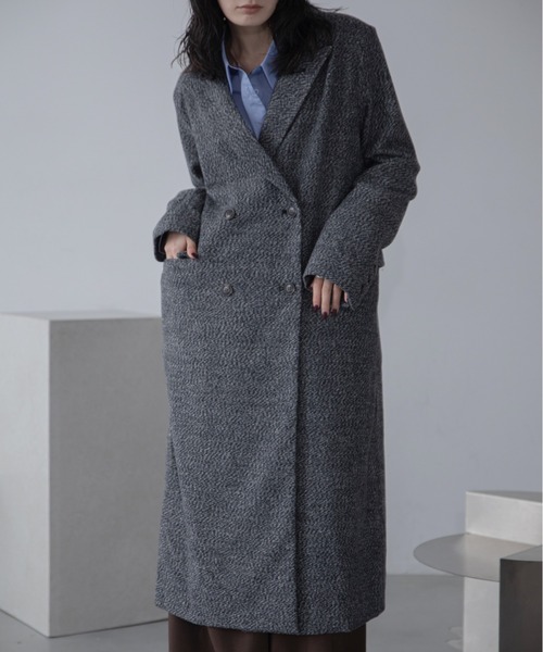 セール】ミックスツイードロングチェスターコート（チェスターコート