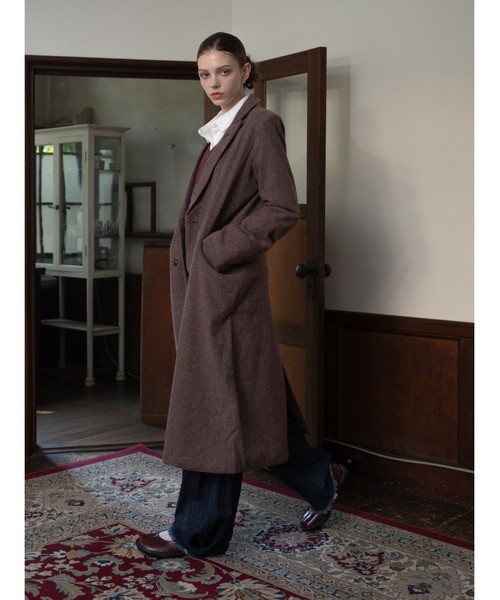 VACANCY（ヴァカンシー）の「ミックスツイードロングチェスターコート（チェスターコート・レディース・オレンジ/ブラック・FREE）」の14枚目の写真