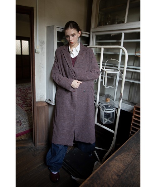 セール】ミックスツイードロングチェスターコート（チェスターコート