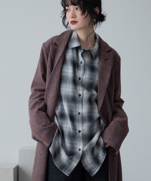 VACANCY（ヴァカンシー）の「ミックスツイードロングチェスターコート（チェスターコート・レディース・オレンジ/ブラック・FREE）」の10枚目の写真