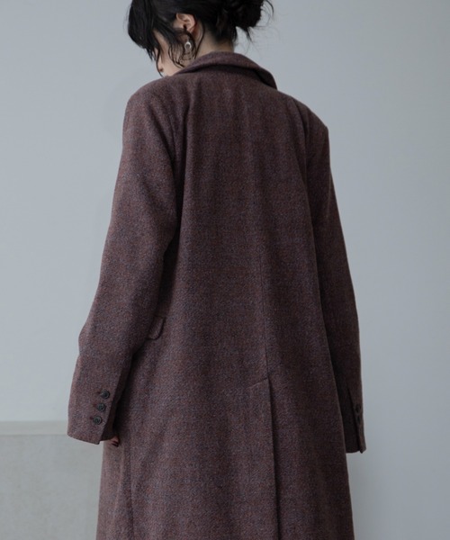 ミックスツイードロングチェスターコート（チェスターコート