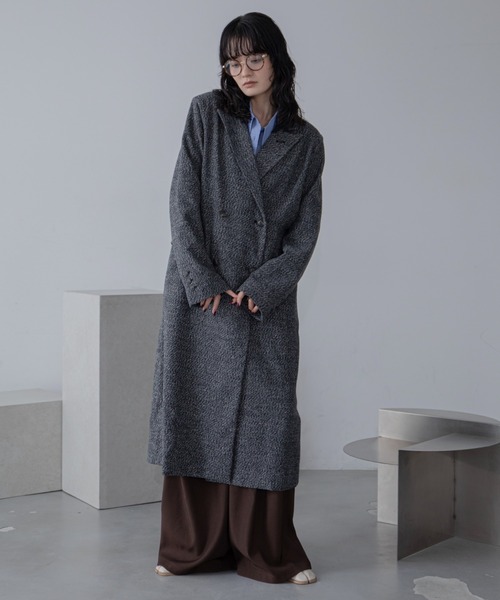 セール】ミックスツイードロングチェスターコート（チェスターコート