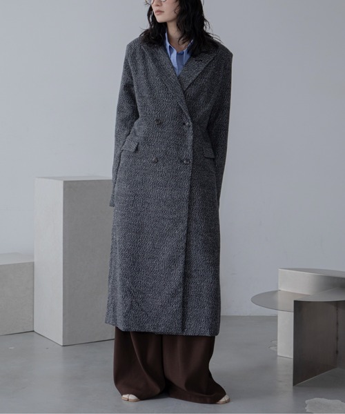 セール】ミックスツイードロングチェスターコート（チェスターコート