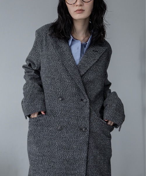 セール】ミックスツイードロングチェスターコート（チェスターコート