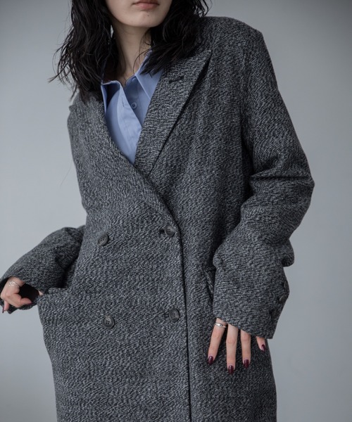 セール】ミックスツイードロングチェスターコート（チェスターコート