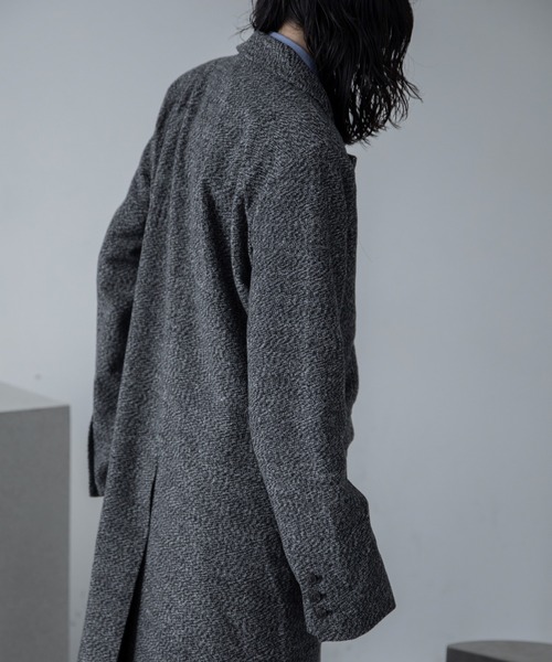 セール】ミックスツイードロングチェスターコート（チェスターコート