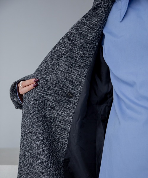 VACANCY（ヴァカンシー）の「ミックスツイードロングチェスターコート（チェスターコート・レディース・オレンジ/ブラック・FREE）」の22枚目の写真