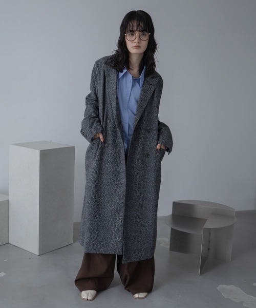 VACANCY（ヴァカンシー）の「ミックスツイードロングチェスターコート（チェスターコート・レディース・オレンジ/ブラック・FREE）」の17枚目の写真