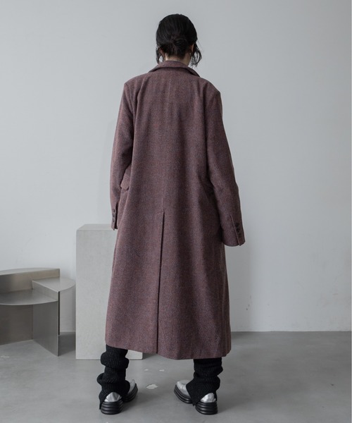 VACANCY（ヴァカンシー）の「ミックスツイードロングチェスターコート（チェスターコート・レディース・オレンジ/ブラック・FREE）」の3枚目の写真