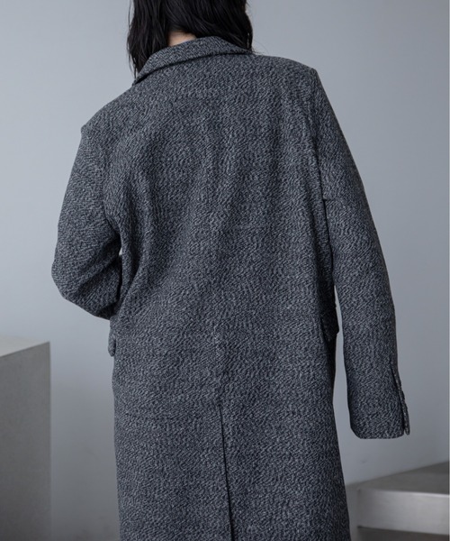 セール】ミックスツイードロングチェスターコート（チェスターコート