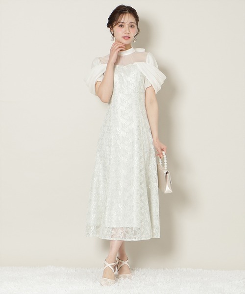 WILLSELECTION(ウィルセレクション)の「シアーベールレースワンピース(ドレス・レディース・ラベンダー/ネイビー/ブラック/ミント・FREE)」の2枚目の写真