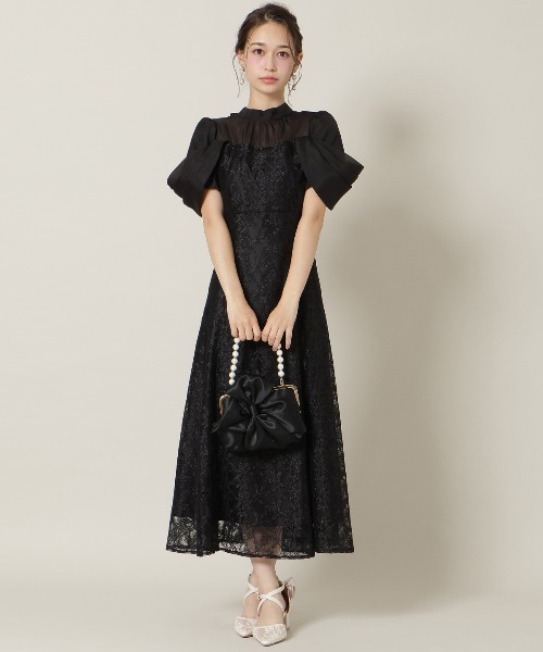 WILLSELECTION(ウィルセレクション)の「シアーベールレースワンピース(ドレス・レディース・ラベンダー/ネイビー/ブラック/ミント・FREE)」の1枚目の写真