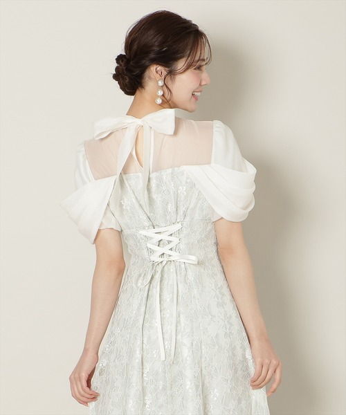 WILLSELECTION(ウィルセレクション)の「シアーベールレースワンピース(ドレス・レディース・ラベンダー/ネイビー/ブラック/ミント・FREE)」の7枚目の写真