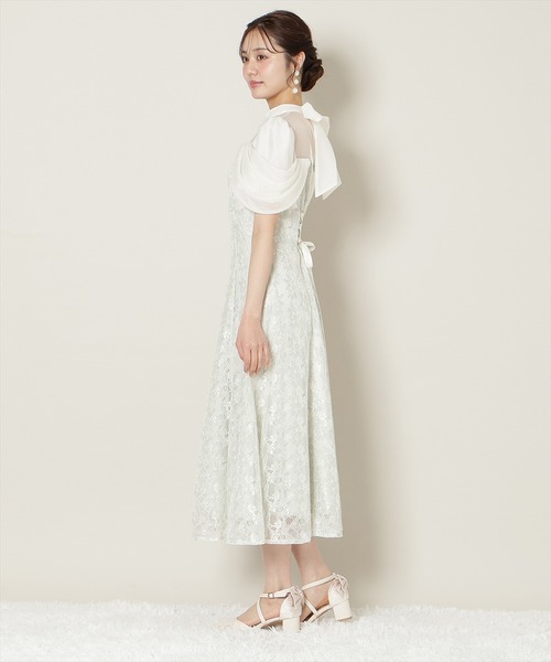 WILLSELECTION(ウィルセレクション)の「シアーベールレースワンピース(ドレス・レディース・ラベンダー/ネイビー/ブラック/ミント・FREE)」の5枚目の写真