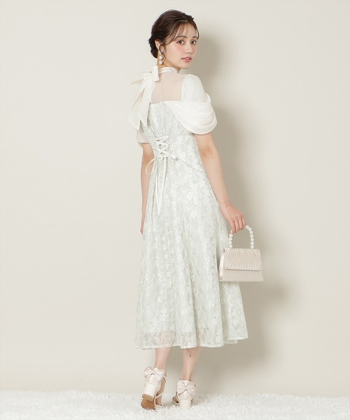 WILLSELECTION(ウィルセレクション)の「シアーベールレースワンピース(ドレス・レディース・ラベンダー/ネイビー/ブラック/ミント・FREE)」の6枚目の写真