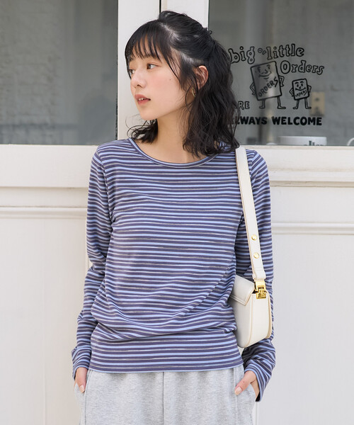 FREAK'S STORE(フリークスストア)の「起毛 コンパクト ロンT(Tシャツ/カットソー・レディース・グレー/オフホワイト/オレンジ系その他/チャコール・フリ-)」の3枚目の写真