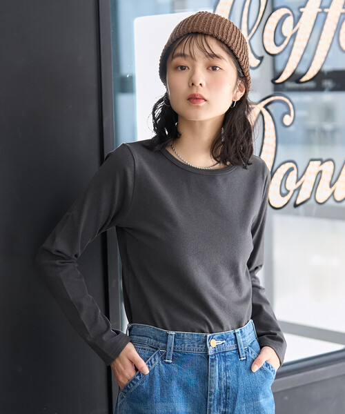FREAK'S STORE(フリークスストア)の「起毛 コンパクト ロンT(Tシャツ/カットソー・レディース・グレー/オフホワイト/オレンジ系その他/チャコール・フリ-)」の19枚目の写真