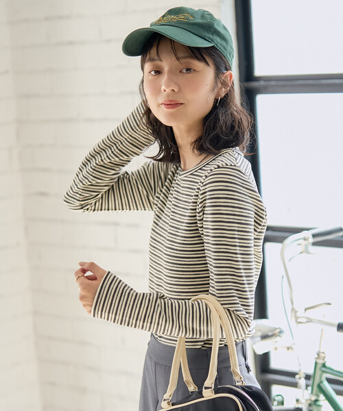 FREAK'S STORE(フリークスストア)の「起毛 コンパクト ロンT(Tシャツ/カットソー・レディース・グレー/オフホワイト/オレンジ系その他/チャコール・フリ-)」の7枚目の写真