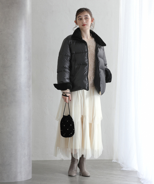 La TOTALITE（ラトータリテ）の「インナーファーダウン（ダウンジャケット/コート・レディース・ブラウン/ブラック・36/38）」の22枚目の写真