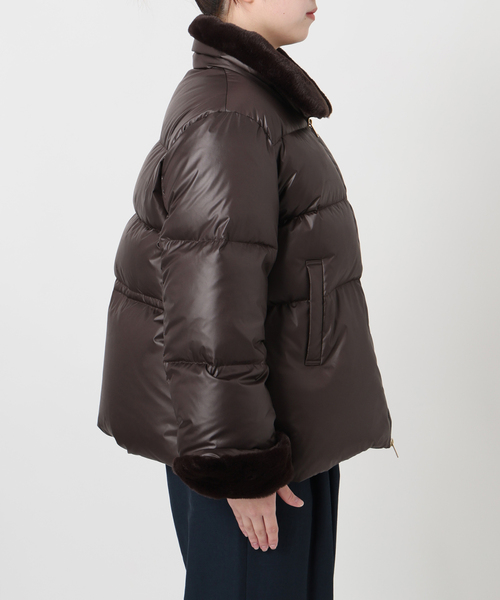 La TOTALITE（ラトータリテ）の「インナーファーダウン（ダウンジャケット/コート・レディース・ブラウン/ブラック・36/38）」の7枚目の写真
