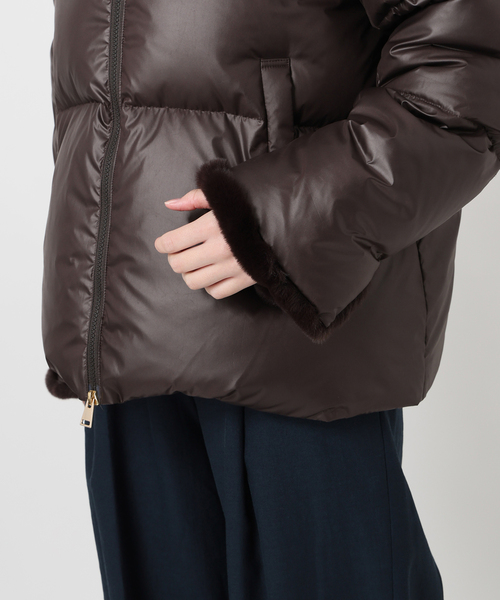 La TOTALITE（ラトータリテ）の「インナーファーダウン（ダウンジャケット/コート・レディース・ブラウン/ブラック・36/38）」の10枚目の写真