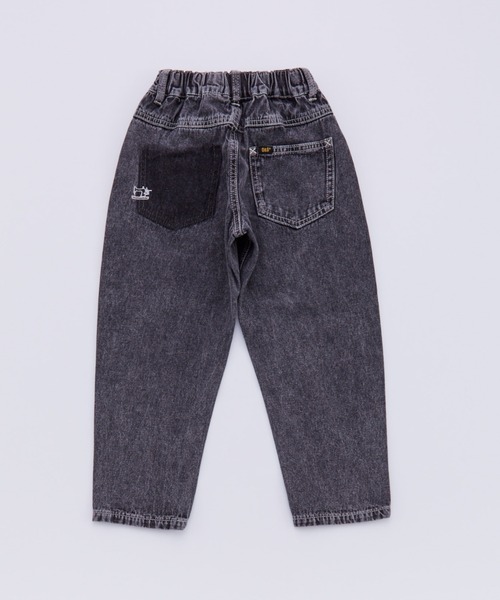 Ocean&Ground（オーシャン&グラウンド）の「Jr.ﾘﾗｯｸｽﾌｨｯﾄﾃｰﾊﾟｰﾄﾞﾃﾞﾆﾑﾊﾟﾝﾂ（デニムパンツ・キッズ・ケミカルウォッシュ/ダークインディゴブルー/ブラック・160/150）」の2枚目の写真