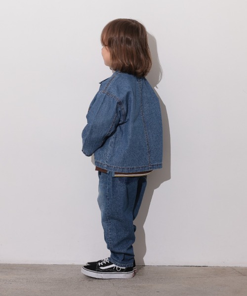 Ocean&Ground（オーシャン&グラウンド）の「Jr.ﾘﾗｯｸｽﾌｨｯﾄﾃｰﾊﾟｰﾄﾞﾃﾞﾆﾑﾊﾟﾝﾂ（デニムパンツ・キッズ・ケミカルウォッシュ/ダークインディゴブルー/ブラック・160/150）」の17枚目の写真