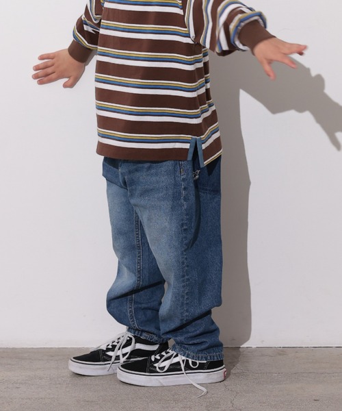 Ocean&Ground（オーシャン&グラウンド）の「Jr.ﾘﾗｯｸｽﾌｨｯﾄﾃｰﾊﾟｰﾄﾞﾃﾞﾆﾑﾊﾟﾝﾂ（デニムパンツ・キッズ・ケミカルウォッシュ/ダークインディゴブルー/ブラック・160/150）」の14枚目の写真