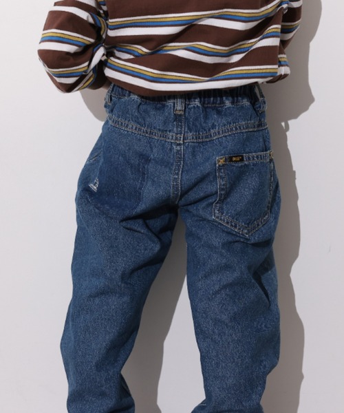 Ocean&Ground（オーシャン&グラウンド）の「Jr.ﾘﾗｯｸｽﾌｨｯﾄﾃｰﾊﾟｰﾄﾞﾃﾞﾆﾑﾊﾟﾝﾂ（デニムパンツ・キッズ・ケミカルウォッシュ/ダークインディゴブルー/ブラック・160/150）」の12枚目の写真