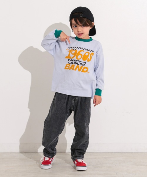 Ocean&Ground（オーシャン&グラウンド）の「Jr.ﾘﾗｯｸｽﾌｨｯﾄﾃｰﾊﾟｰﾄﾞﾃﾞﾆﾑﾊﾟﾝﾂ（デニムパンツ・キッズ・ケミカルウォッシュ/ダークインディゴブルー/ブラック・160/150）」の9枚目の写真