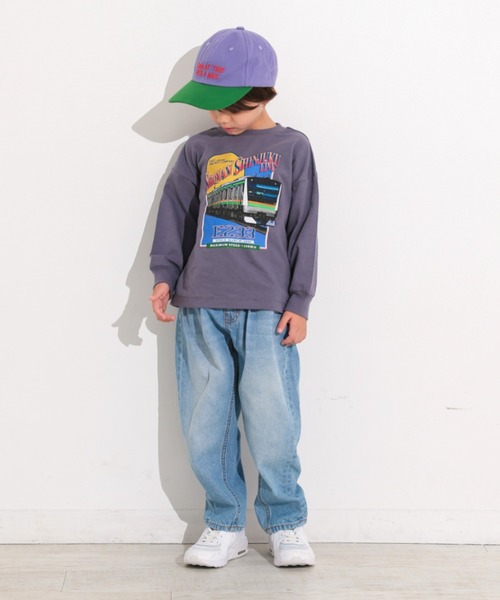 Ocean&Ground（オーシャン&グラウンド）の「Jr.ﾘﾗｯｸｽﾌｨｯﾄﾃｰﾊﾟｰﾄﾞﾃﾞﾆﾑﾊﾟﾝﾂ（デニムパンツ・キッズ・ケミカルウォッシュ/ダークインディゴブルー/ブラック・160/150）」の6枚目の写真