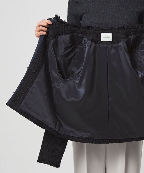 green label relaxing（グリーンレーベルリラクシング）の「ツイードライク ノーカラー ジャケット（ノーカラージャケット・レディース・ネイビー/その他1・38/36）」の7枚目の写真