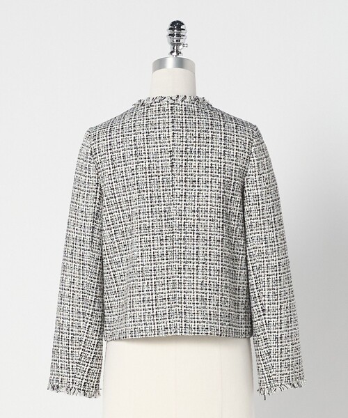 green label relaxing（グリーンレーベルリラクシング）の「ツイードライク ノーカラー ジャケット（ノーカラージャケット・レディース・ネイビー/その他1・38/36）」の10枚目の写真