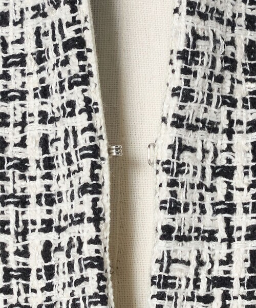 green label relaxing（グリーンレーベルリラクシング）の「ツイードライク ノーカラー ジャケット（ノーカラージャケット・レディース・ネイビー/その他1・38/36）」の15枚目の写真