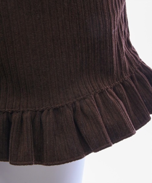 clear（クリア）の「コーデュロイ裾フリルショートパンツ［大人 カジュアル 着回し力抜群］≪AW新作≫（その他パンツ・レディース・ブラウン/アイボリー・F）」の15枚目の写真