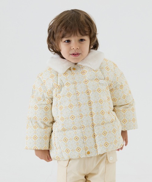 moimoln(モイモルン)の「【ReRe】シャーベットパデットフェザーコート(ブルゾン・キッズ・イエロー/ブルー・90cm/100cm/110cm/120cm/130cm)」の2枚目の写真