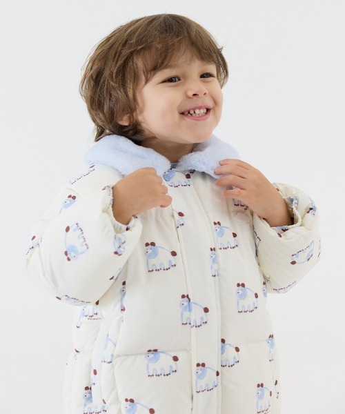 moimoln(モイモルン)の「【ReRe】シャーベットパデットフェザーコート(ブルゾン・キッズ・イエロー/ブルー・90cm/100cm/110cm/120cm/130cm)」の6枚目の写真