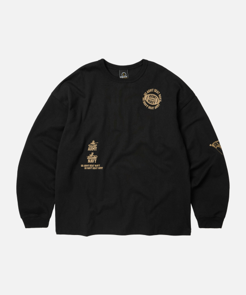 FRIZMWORKS(フリズムワークス)の「ARMY-NAVY GAME L/S TEE _ BLACK(Tシャツ/カットソー・メンズ・その他・MEDIUM/LARGE/SMALL/X-LARGE)」の2枚目の写真