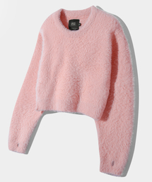 DIMITRI BLACK（ディミトリブラック）の「エッセンシャルクロップヘアリーラウンドニット_ピンク（ニット/セーター）」