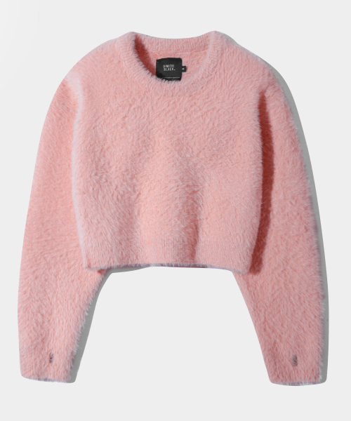 DIMITRI BLACK(ディミトリブラック)の「エッセンシャルクロップヘアリーラウンドニット_ピンク(ニット/セーター・レディース・その他・SMALL)」の2枚目の写真