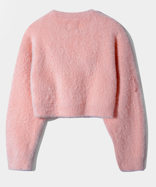 DIMITRI BLACK(ディミトリブラック)の「エッセンシャルクロップヘアリーラウンドニット_ピンク(ニット/セーター・レディース・その他・SMALL)」の3枚目の写真