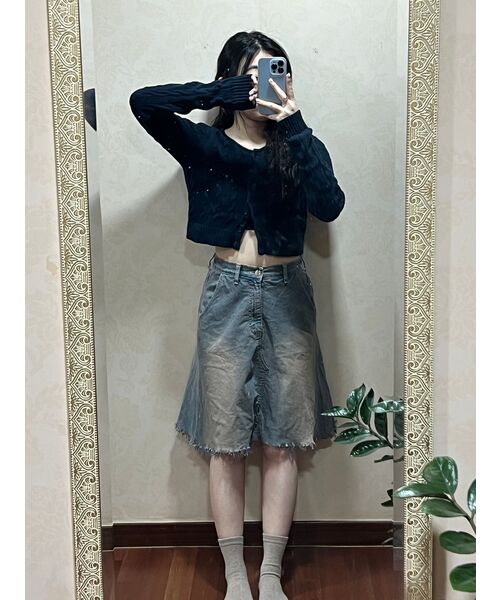 MUSINSA STANDARD WOMAN（ムシンサスタンダードウーマン）の「ウィメンズラムウールラウンドネッククロップカーディガン[ブラック]（カーディガン/ボレロ・レディース・その他・SMALL/MEDIUM/LARGE/X-SMALL）」の17枚目の写真