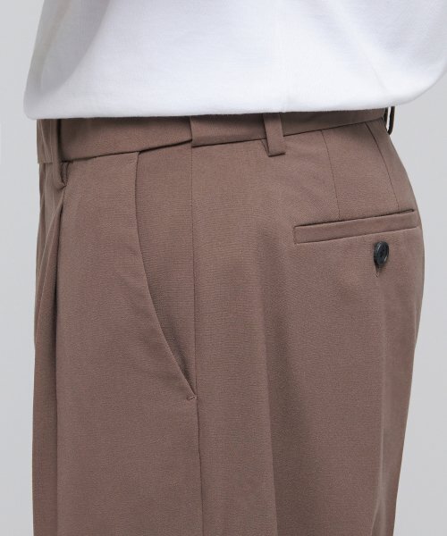 MUSINSA STANDARD（ムシンサスタンダード）の「軽量ワイド隠しバンディングスラックス[ライトブラウン]（スラックス・メンズ・その他・27/28/29/38/42/32/30/31/26/40）」の5枚目の写真