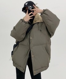 Dalfwin（ダールフィン）の「韓国ファッション ハイネック配色中綿ブルゾン（ダウンジャケット/コート）」