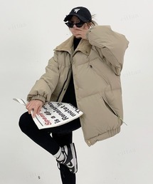 Dalfwin（ダールフィン）の「韓国ファッション ハイネック配色中綿ブルゾン（ダウンジャケット/コート）」