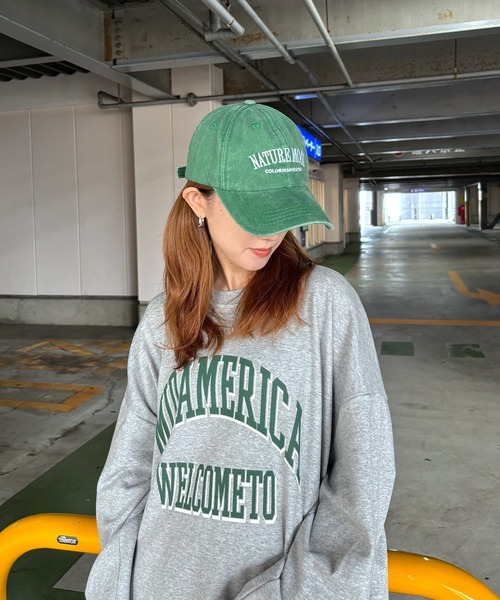 ISOOK（アイスー）の「【ISOOK / アイスー】ビンテージライク刺繍ロゴキャップ / 刺繍キャップ ベースボールキャップ ロゴキャップ 古着風 グリーン ブラック ZOZOTOWN限定（キャップ・レディース・グリーン/ブラック・FREE）」の7枚目の写真